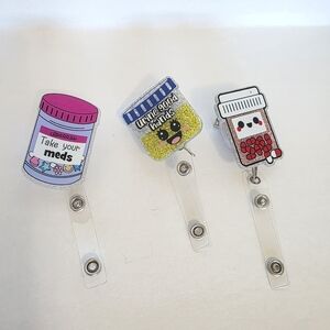 3 Pcs Nurse Badge Reel Set